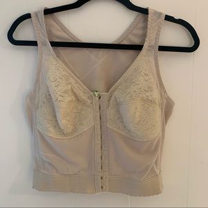 Vintage Women’s Lingerie Nude Lace Mesh Top 38B